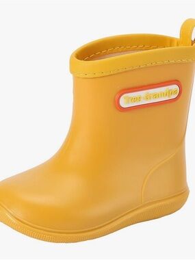 Tree Grandpa Toddler Rain Boots Yellow Waterproof Easy-On Kids Boots